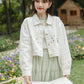 Flowers In The Wind Denim Jacket (Cream)
