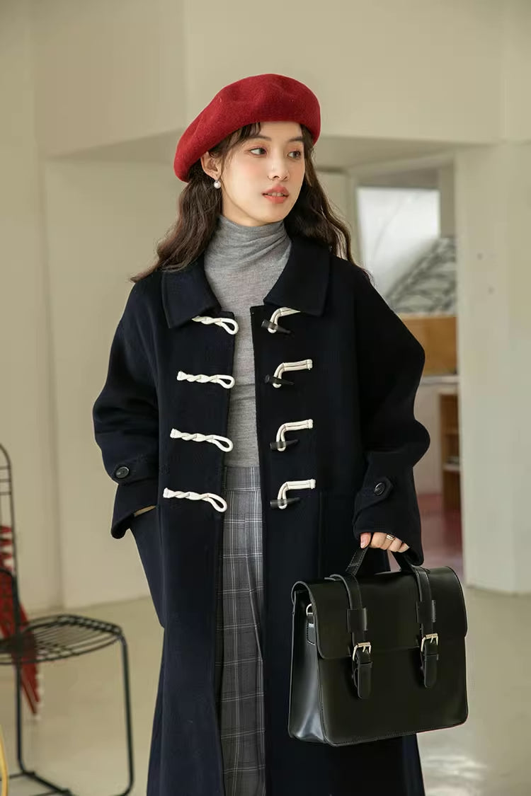 Basic Toggle Button Midi Coat (2 Colors)