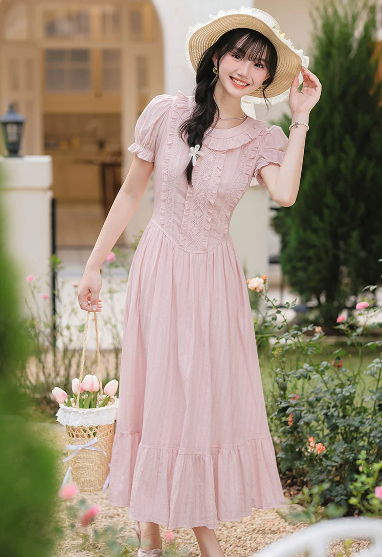 Blossom Tea Midi Dress (Pink)