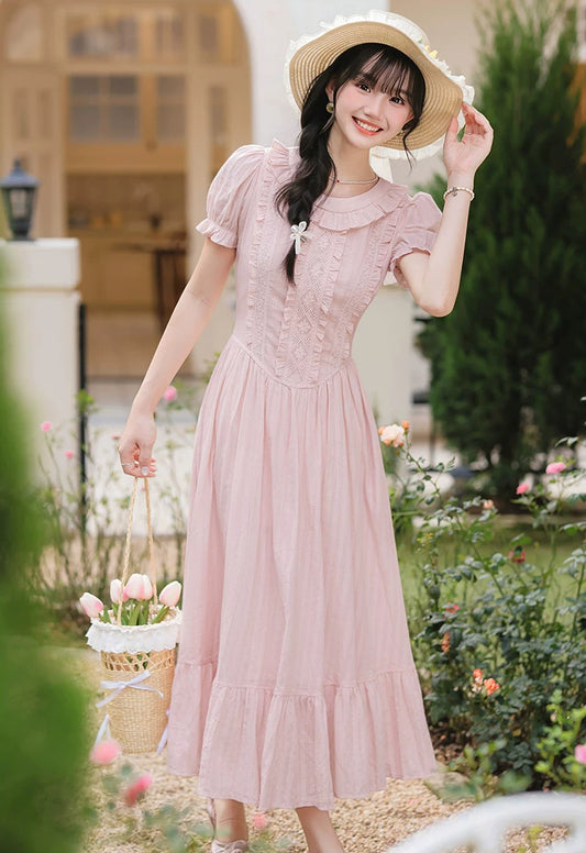 Blossom Tea Midi Dress (Pink)