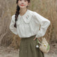 Tulip Collar Blouse (White)