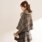 Library Plaid Capelet & Mini Skirt Set (Grey)