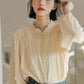 Frilly Collar Blouse (Yellow Beige)