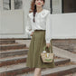 Tulip Collar Blouse (White)