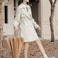 Heart Button Trench Coat (Off-White)