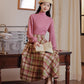 Strawberry Matcha Sweater & Midi Skirt Set (Pink/Green)