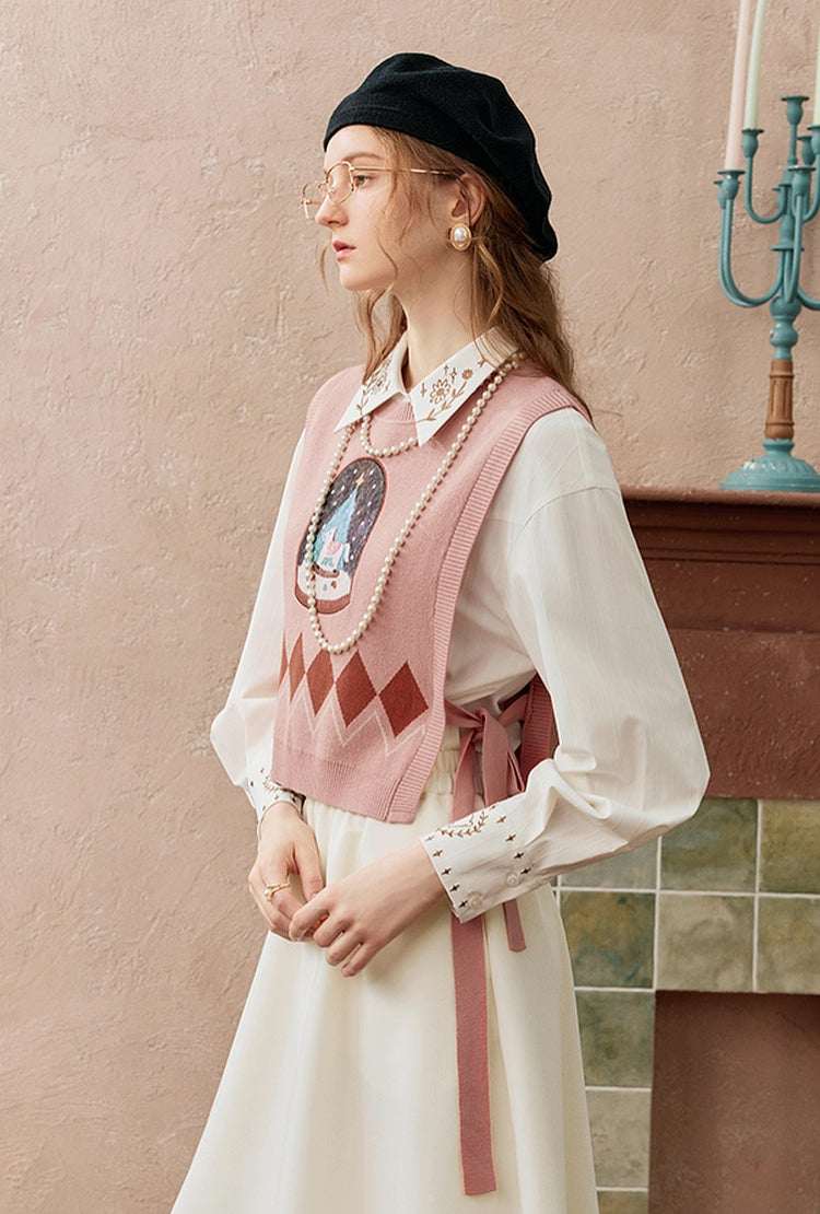 Christmas Snowglobe Vest (Pink)