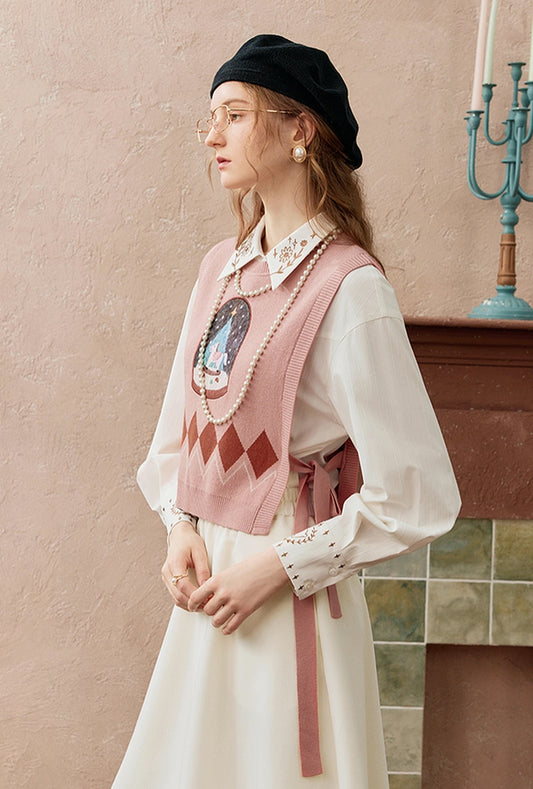 Christmas Snowglobe Vest (Pink)