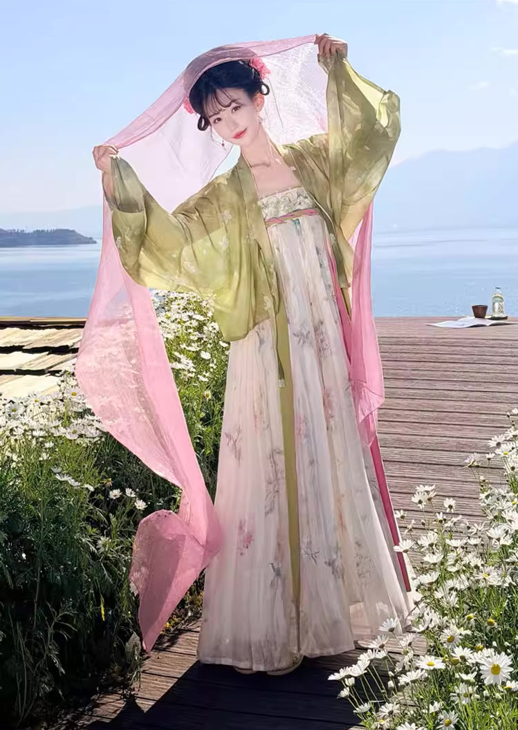 Wildflower Qixiong Famensi Dress Set (Green/White)