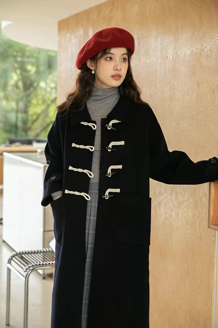 Basic Toggle Button Midi Coat (2 Colors)