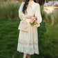 Rosy Bows Midi Dress (White)