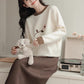 Waffle Knit Flower Sweater (2 Colors)