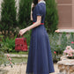 Miss Americana Polka Dot Midi Dress (Navy)
