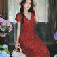 Ditsy Floral Maxi Dress (Red)