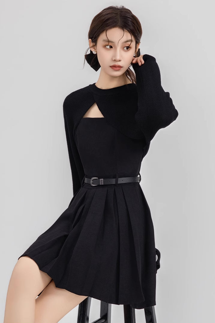 Two-Piece Mini Cami Dress & Sweater Set (2 Colors)