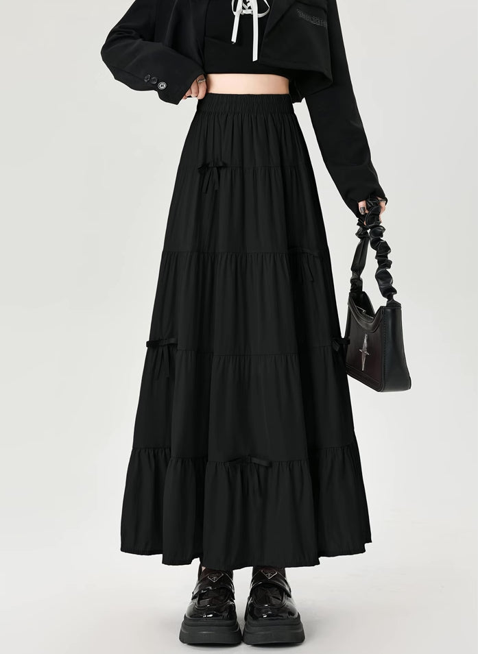 Tiered Bows Midi Skirt (5 Colors)