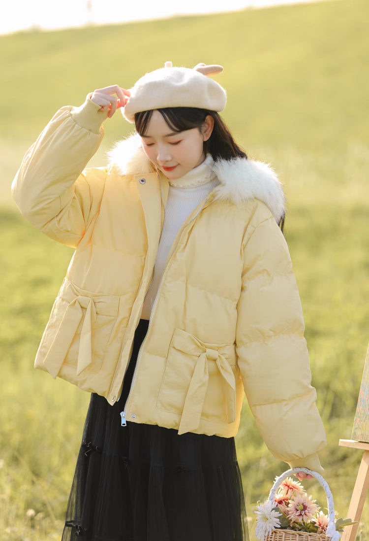 Little Bow Puffer Jacket (5 Colors)