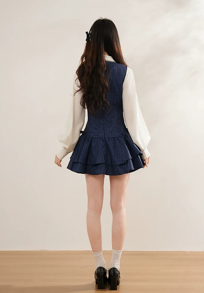 Prep Plaid Mini Dress & Blouse (2 Colors)