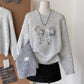 Sequin Bow Sweater (Grey)