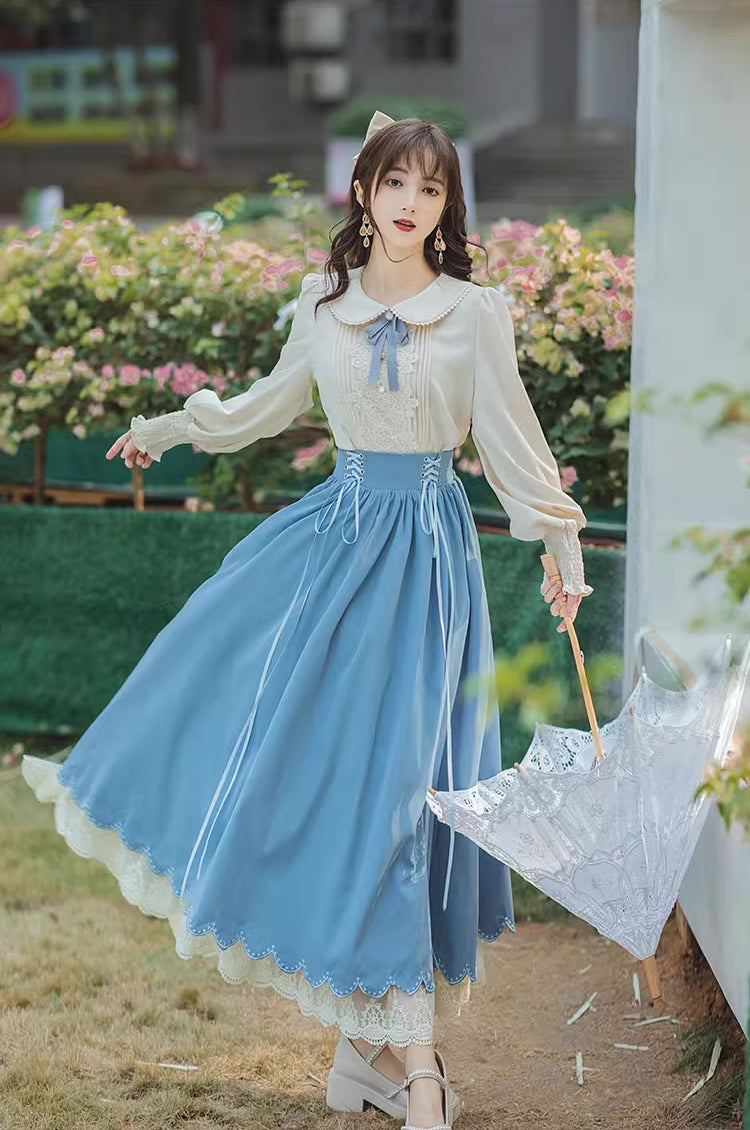 Evergarden Blouse & Skirt Set (5 Colors) – Megoosta Fashion