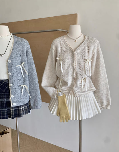 Sweet Bow Lace Cardigan (2 Colors)