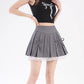 Bow Lace Pleated Mini Skirt (7 Colors)