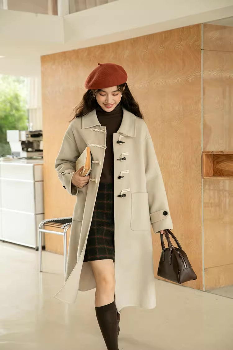 Basic Toggle Button Midi Coat (2 Colors)