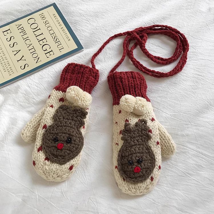 Reindeer Crochet Mittens (10 Colors)