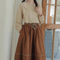 Drawstring Midi Skirt (Brown)