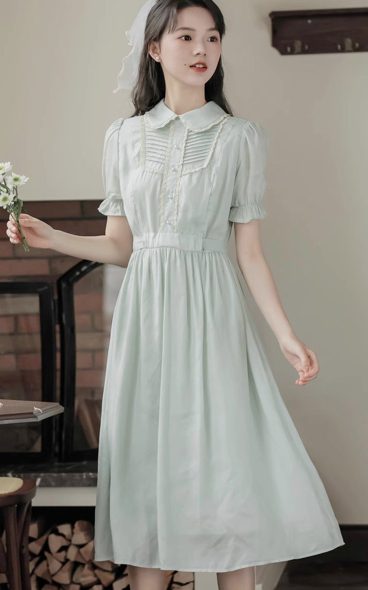 Sunday Tea Midi Dress (Eggshell Blue)