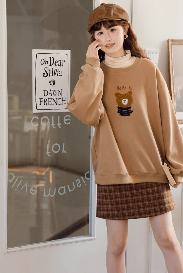Fuzzy Bear Sweatshirt (Brown)