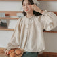 Marshmallow Puff Sleeve Blouse (Beige)