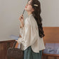 Marshmallow Puff Sleeve Blouse (Beige)