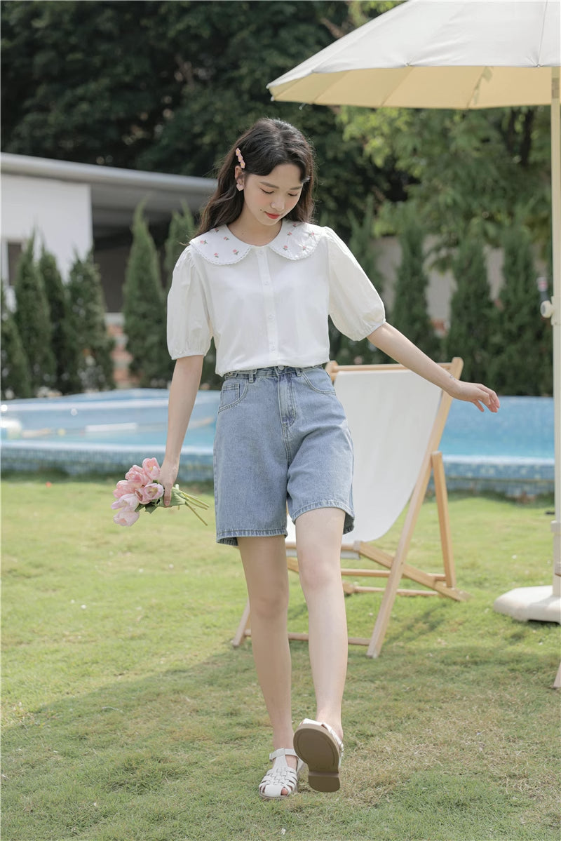 Budding Blossoms Short Sleeve Blouse (2 Colors)