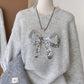 Sequin Bow Sweater (Grey)