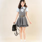 Summer Cadet Mini Twofer Dress (Blue/Gray)