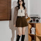 Corduroy Pleated Flared Shorts (3 Colors)