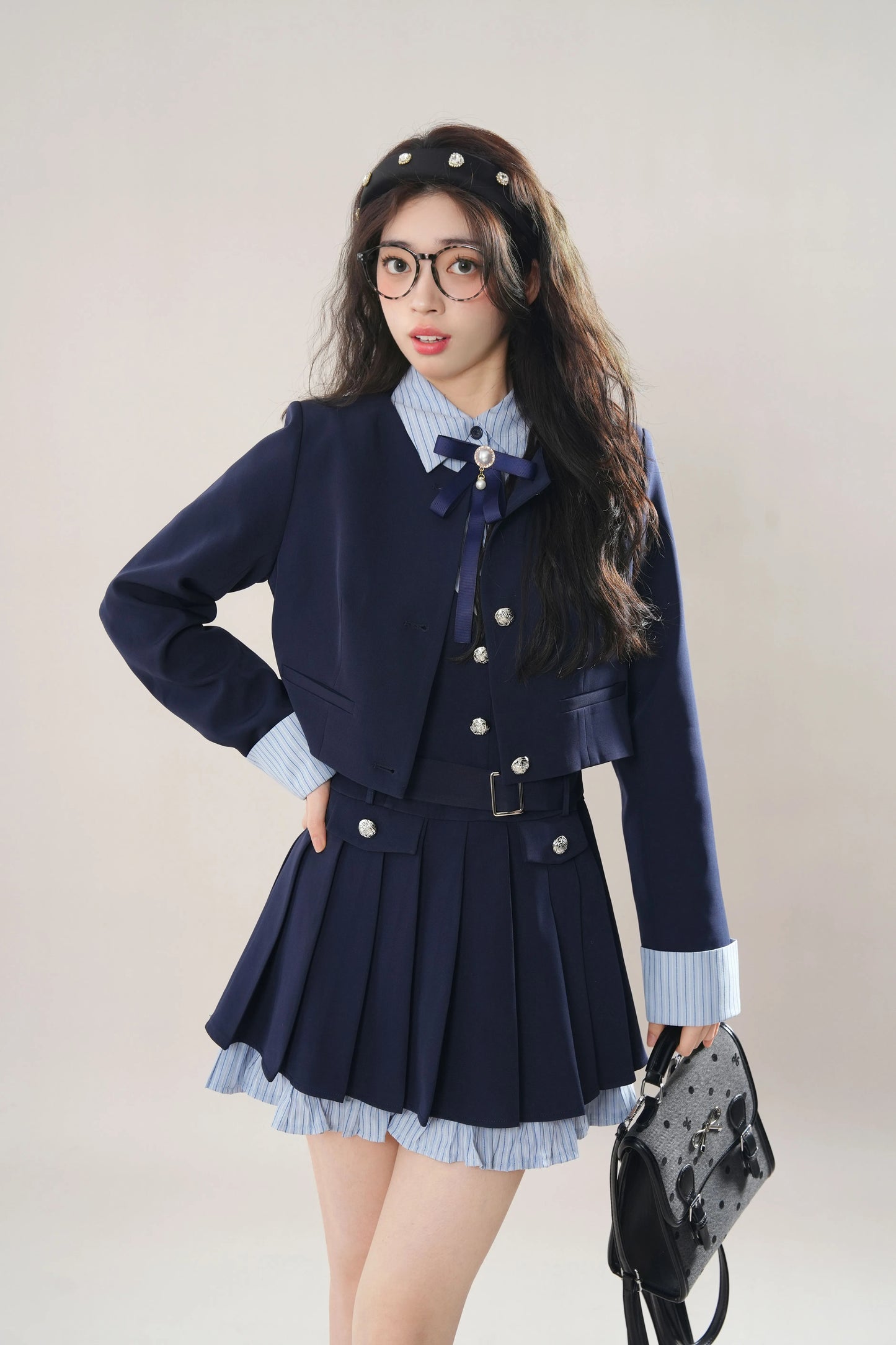 Little Academy Dress & Jacket Set (Navy)