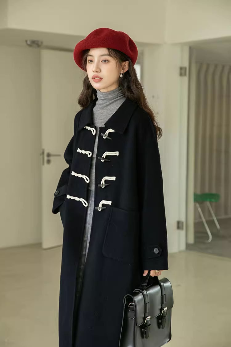 Basic Toggle Button Midi Coat (2 Colors)