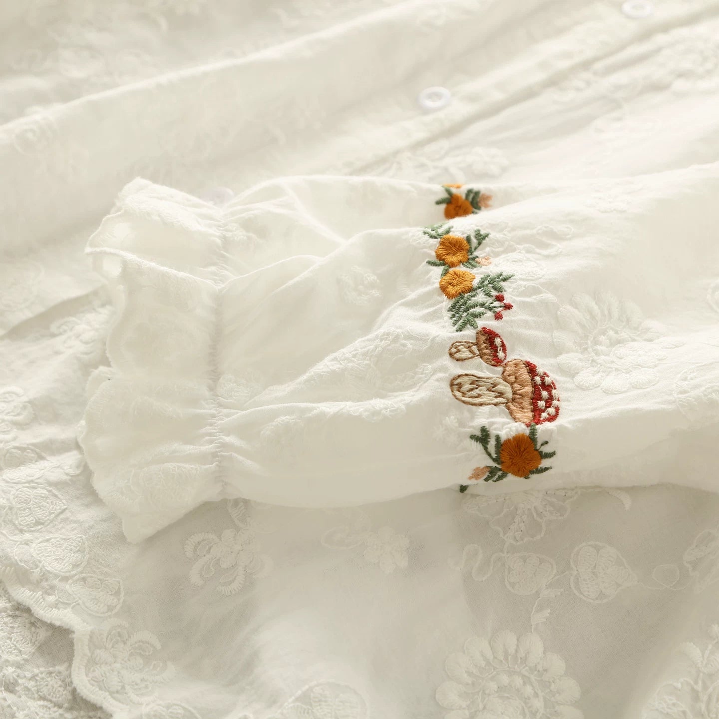 Forest Floor Embroidered Blouse (2 Colors)