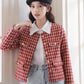 Houndstooth Tweed Jacket (Red)