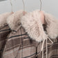 Mint Cocoa Plaid Capelet & Dress Set (Khaki)
