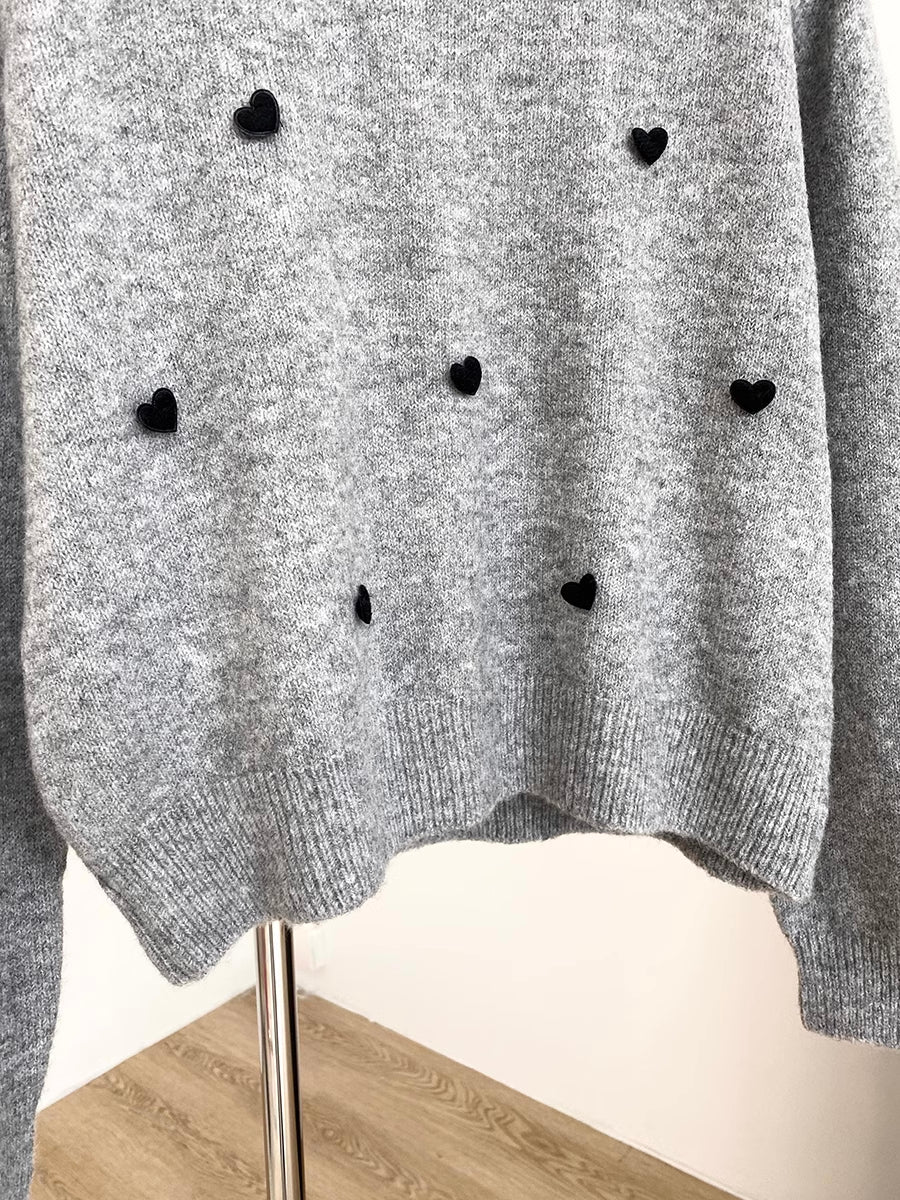 Polka Hearts Sweater (4 Colors)