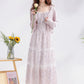 Iris Floral Lace Midi Cami Dress & Cardigan (Purple)