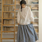 Everyday Blouse, Denim Vest & Gingham Skirt Set