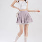 Bow Lace Pleated Mini Skirt (7 Colors)