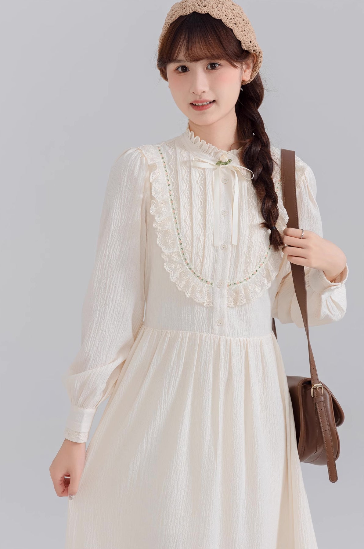 Little Rose Midi Dress (Cream)