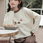 Waffle Knit Flower Sweater (2 Colors)