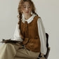 Corduroy Pocketful Vest (Brown)