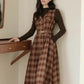 Ginger Plaid Pinafore Midi Dress (2 Colors)